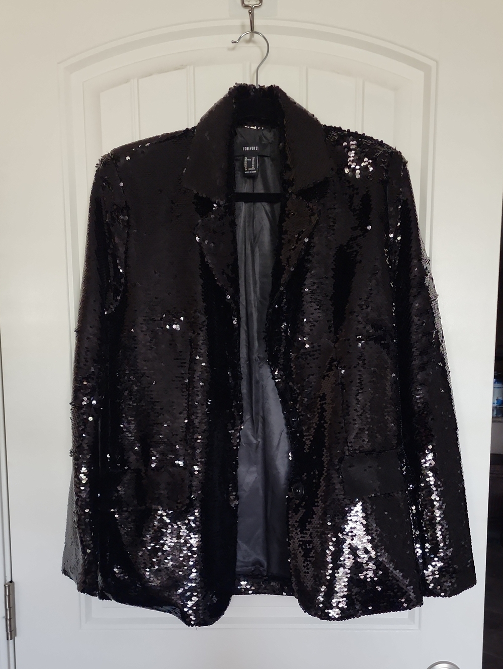 Forever 21 Black Sequin Women's Blazer Jacket